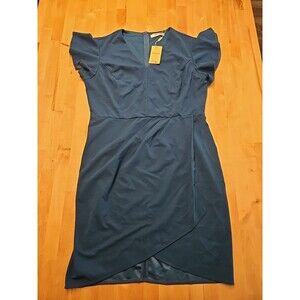 Womens Manydress XL Drsss Short Sleeve Fit And Flare Blue
